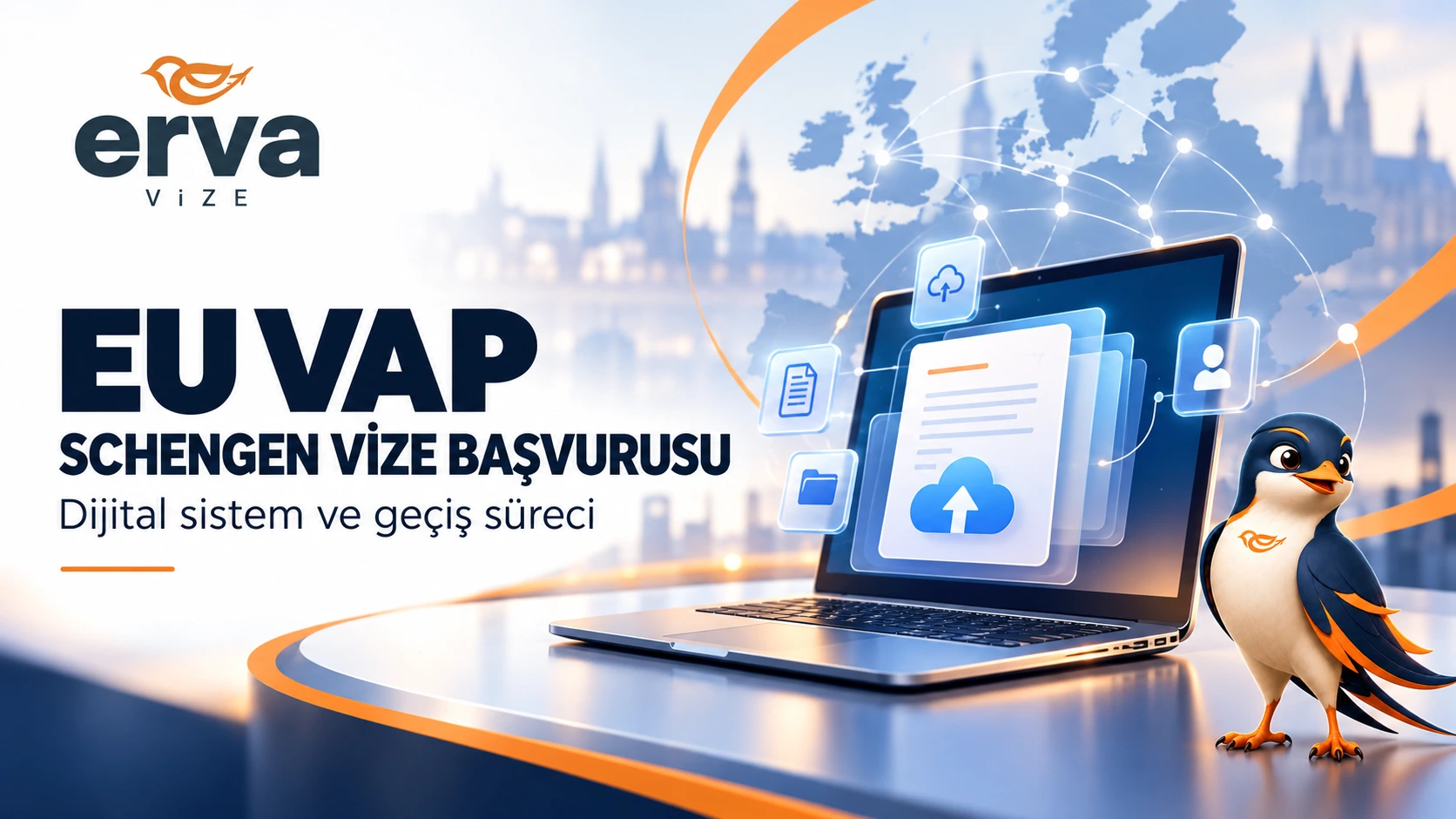 Erva Vize logolu EU VAP Schengen dijital vize başvurusu görseli