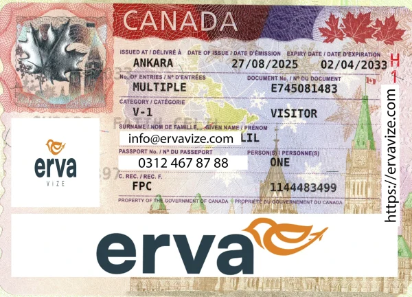 Kanada Vizesi Örneği – Kanada Vize Başvurusu 2025 | Erva Vize