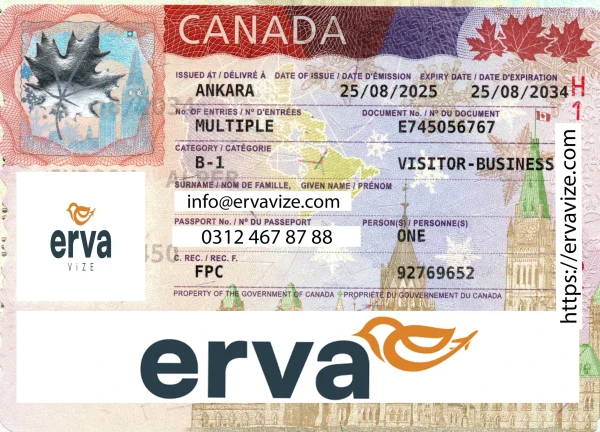 Kanada Vizesi Örneği – Kanada Vize Başvurusu 2025 | Erva Vize