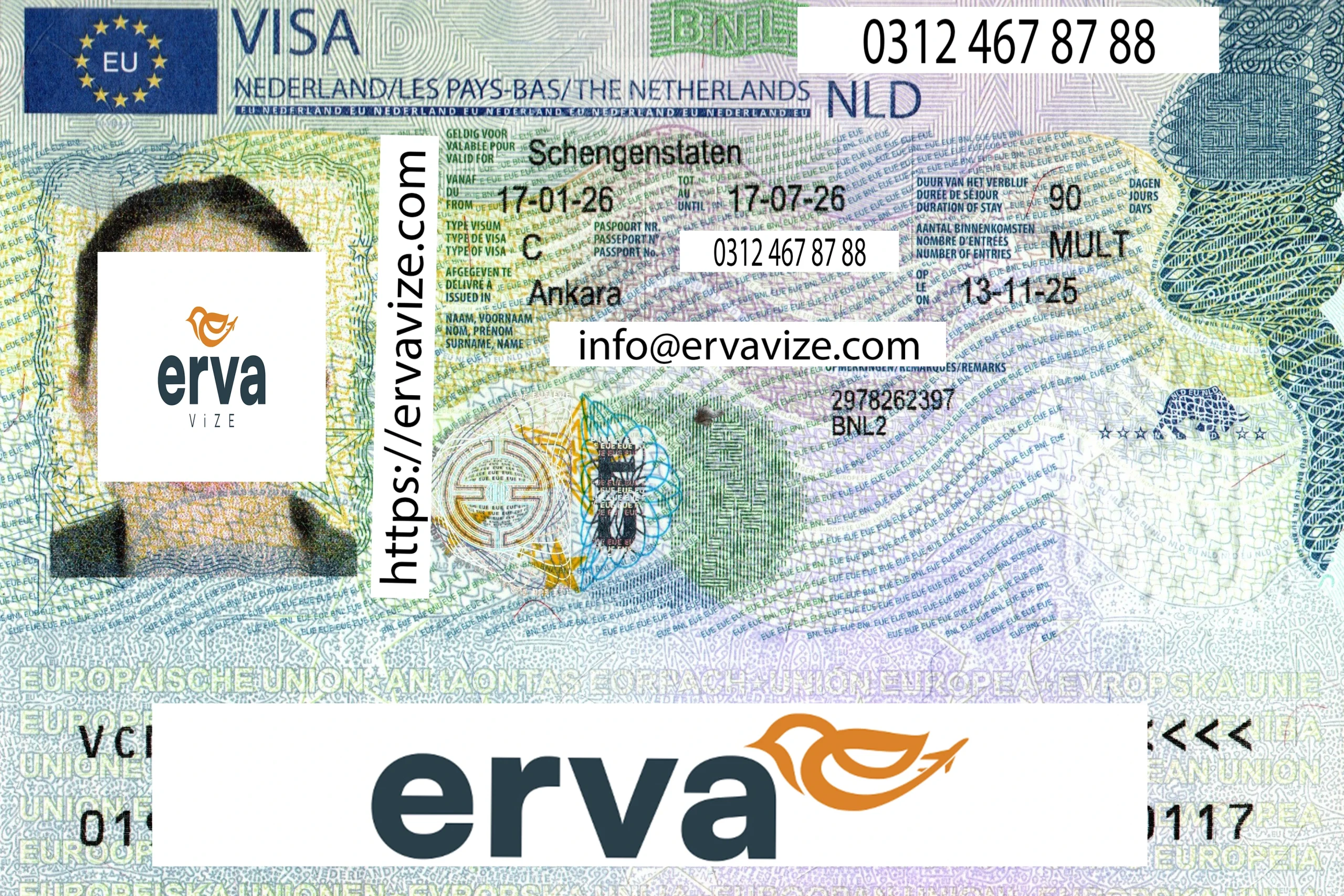 Erva Vize Hollanda başvuru sonuçlarından örnek 1