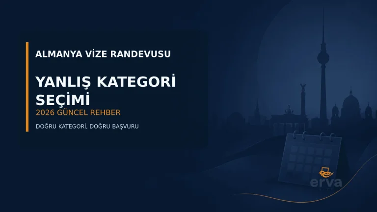 Almanya vize randevu kategorisi - yanlış kategori seçimi 2026 Erva Vize